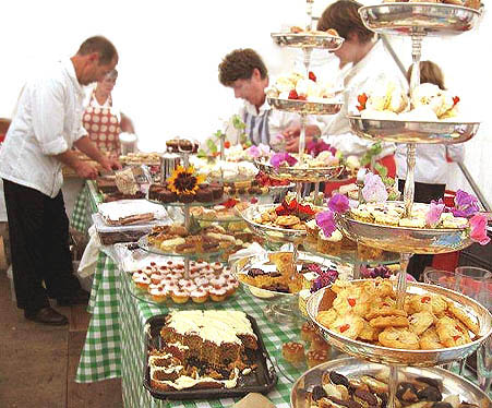 Preparing an afternoon tea event.