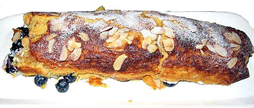 Apricot and almond roulade.